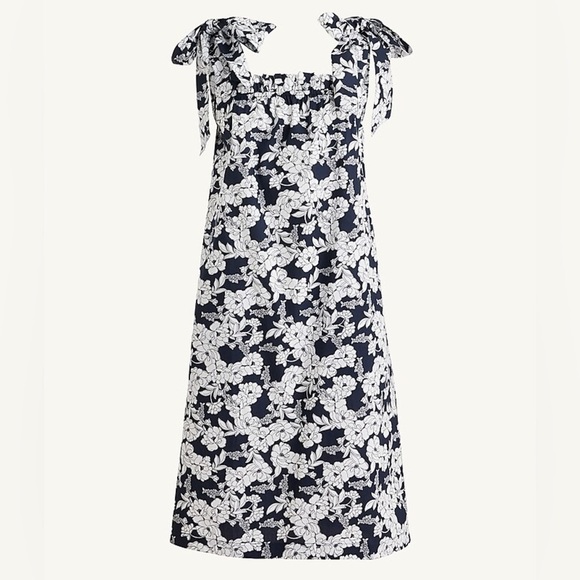 J crew Tie-shoulder cotton poplin dress in magnolia floral size XS - Picture 1 of 2
